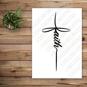 *2 for $20* Faith Cross vinyl decal sticker Handcrafted